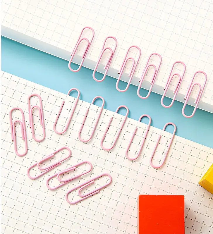 Clips metálicos rosa AL30505‑018 – estilo pastel para papelería