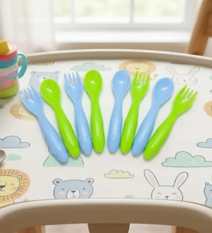 Set de Cubiertos Infantiles de Plástico 8 Pzs 9+ Meses – Arplasa