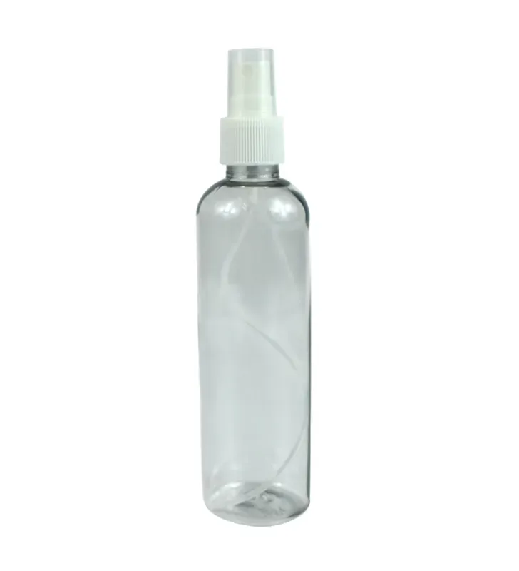 Botella Cilíndrica de PET Cristal 240ml con Atomizador – Plastika LB1B007