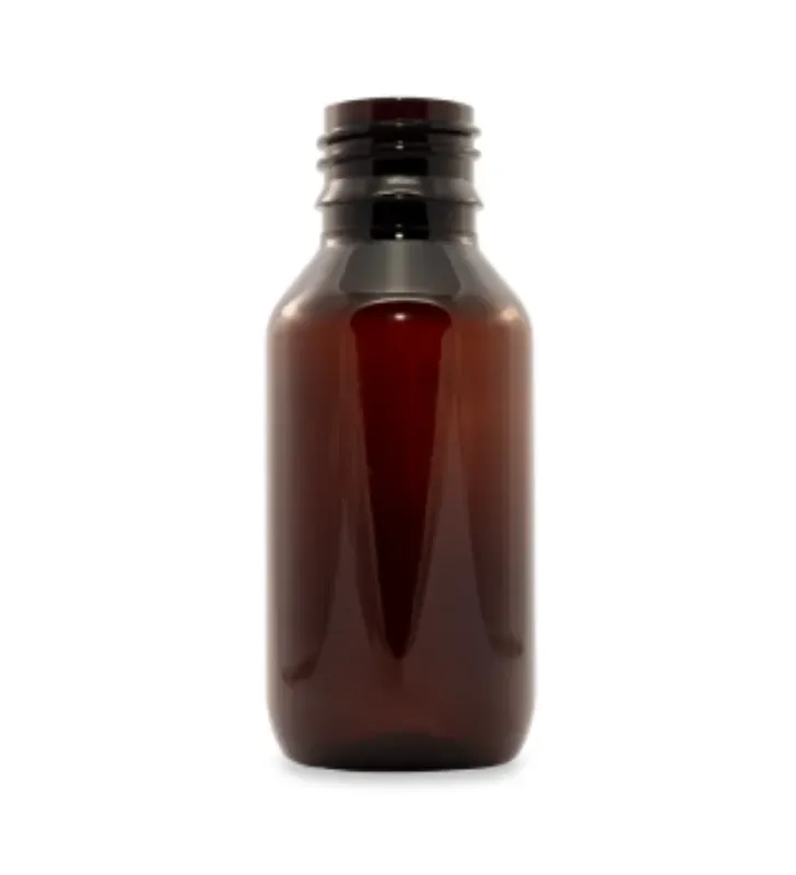 Botella de PET Ámbar 60ml R-24 con Tapa – Plastika LB1P035