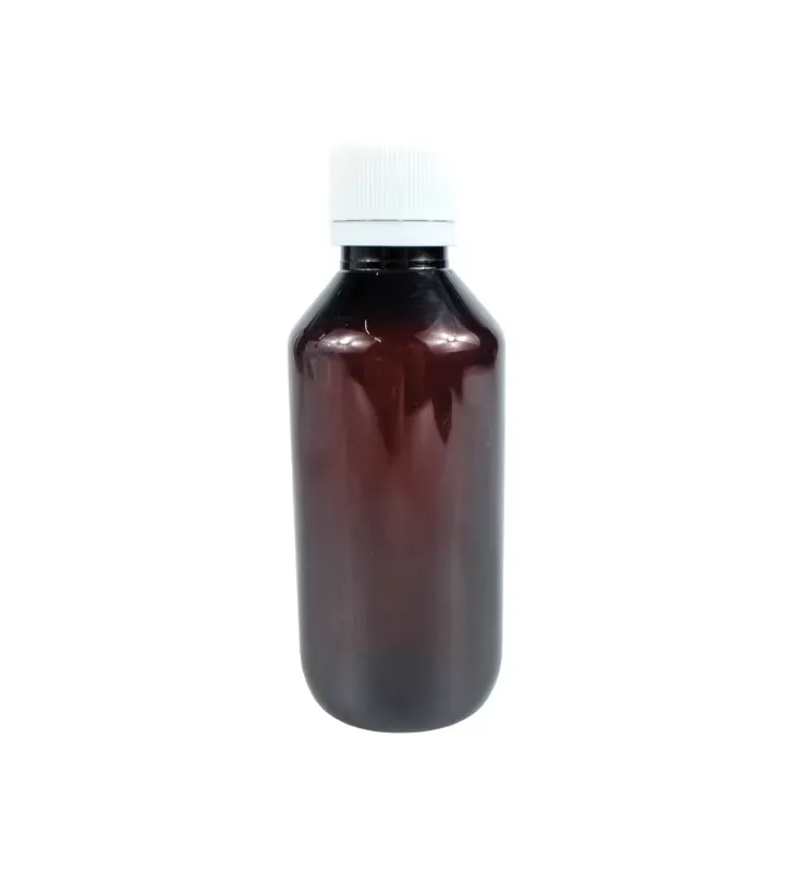 Botella de PET Ámbar 120ml R-24 con Tapa de Cintillo – Plastika LB1P003