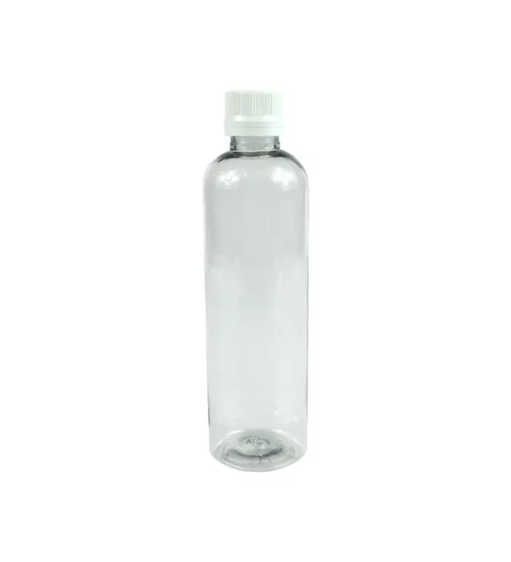 Botella Cilíndrica de PET Cristal 240ml R-24 con Cintillo – Plastika LB1B007