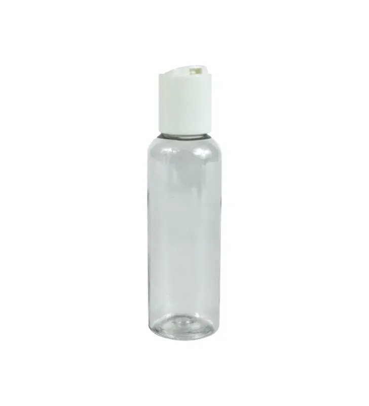 Botella Cilíndrica PET 60ml Cristal Tapa Disc-Top LB1B006 | Plastika