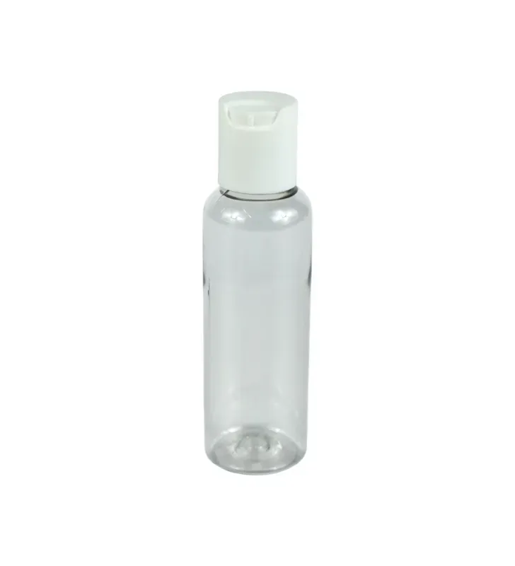 Botella Cilíndrica PET 60ml Cristal Tapa Disc-Top LB1B006 | Plastika
