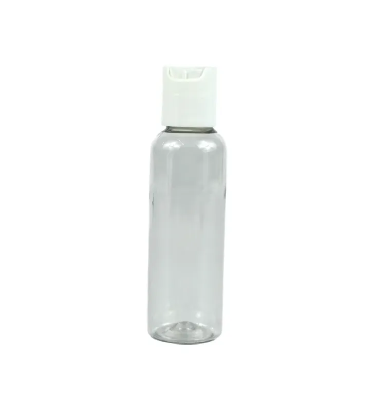 Botella Cilíndrica PET 60ml Cristal Tapa Disc-Top LB1B006 | Plastika