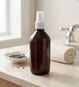 Botella de PET Ámbar 240ml con Bomba Atomizadora – Plastika LB1P012