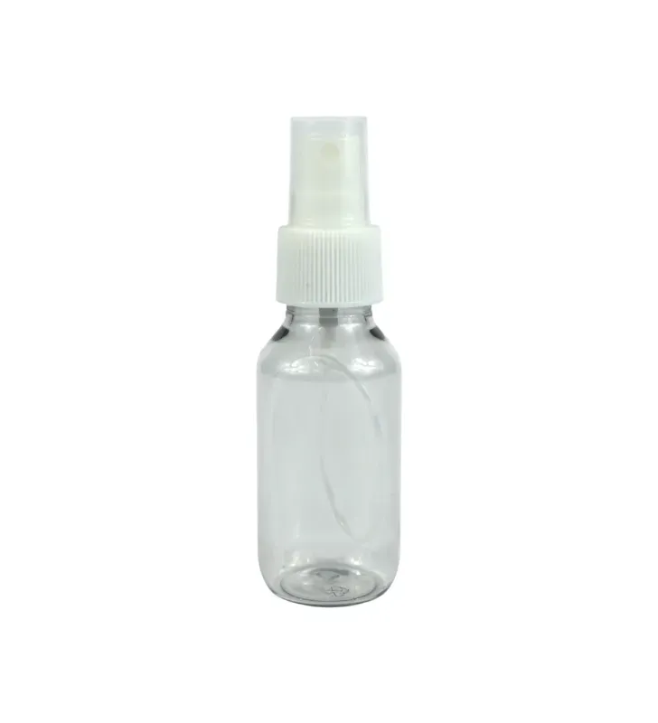 Botella Cilíndrica de PET Cristal 60ml con Atomizador – Plastika LB1B033