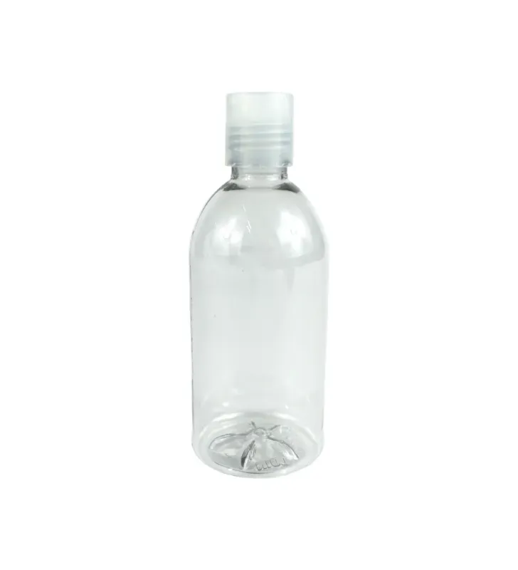 Botella Campana de PET Cristal 250ml Tapa Disc Top Natural – Plastika LB1B067