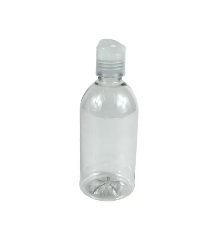Botella Campana de PET Cristal 250ml Tapa Disc Top Natural – Plastika LB1B067