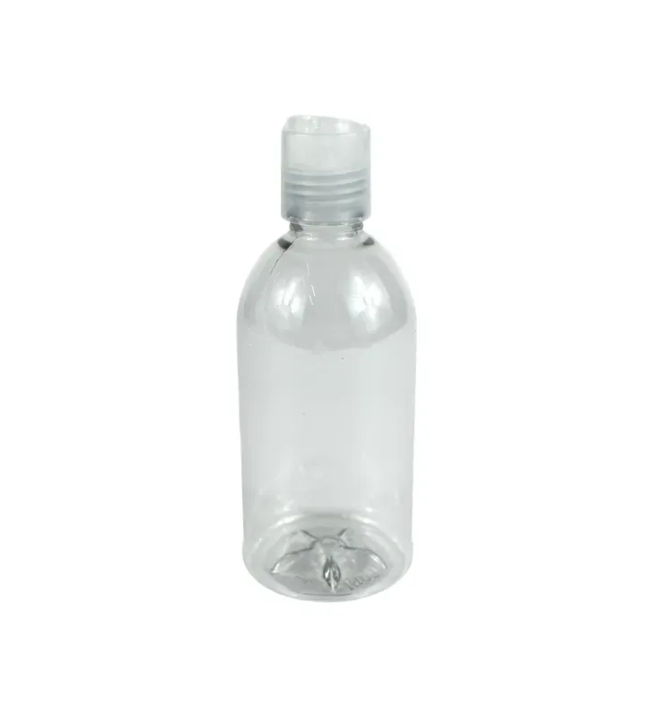 Botella Campana de PET Cristal 250ml Tapa Disc Top Natural – Plastika LB1B067