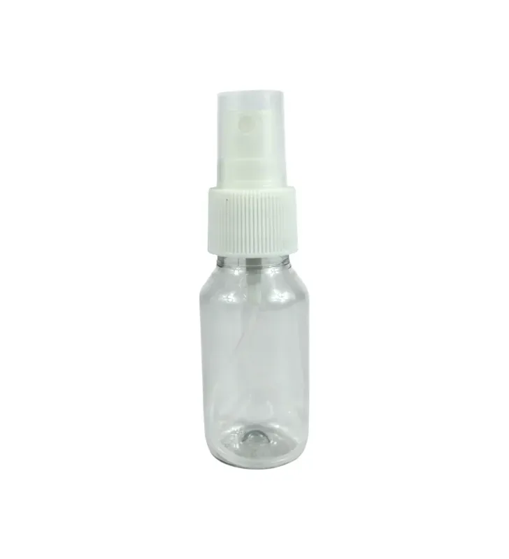 Botella Cilíndrica de PET Cristal 40ml con Tapa Atomizadora – Plastika LB1B038