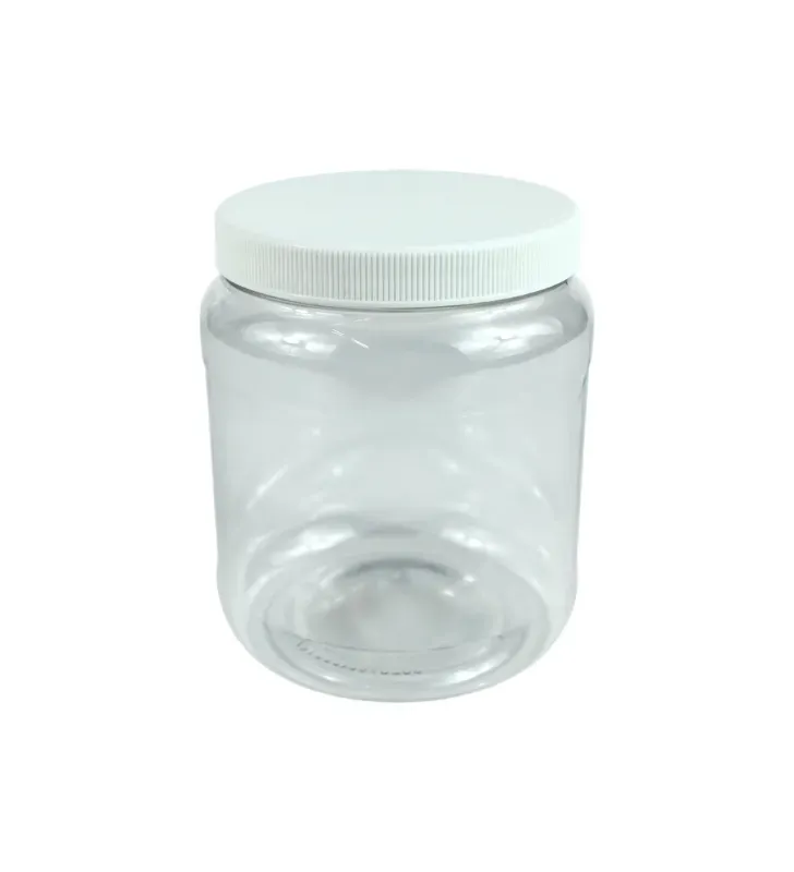 Tarro de PET Cristal 1.5kg con Tapa R-110 Blanca – Plastika LT1B062