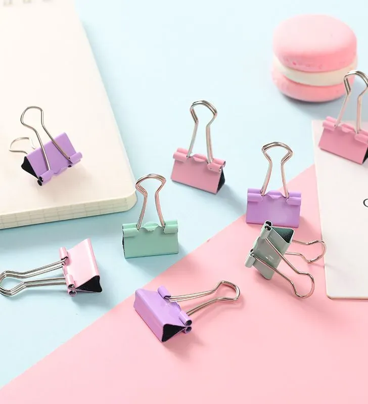 Clips binder colores surtidos – Pack 8 piezas