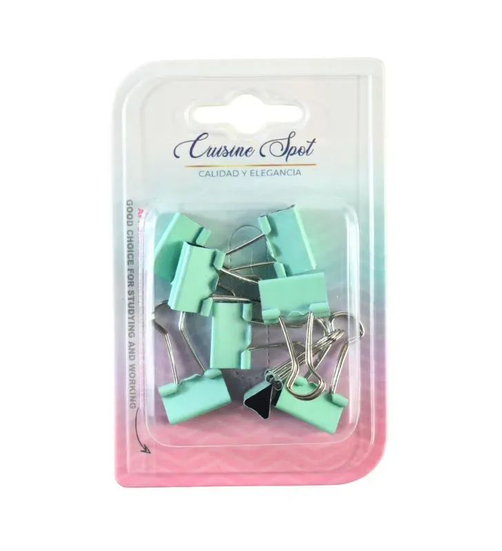 Clips binder colores surtidos – Pack 8 piezas