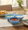 Salsera Triple Fiesta Azul con Asa Yuliana – MX-173P