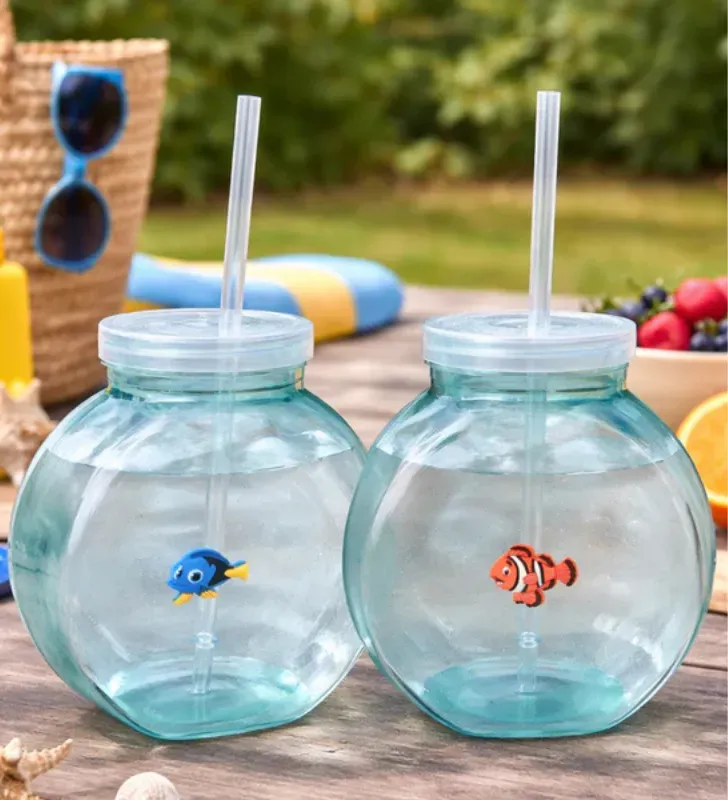 Cilindro Aqua Drinks Vaso Pecera 1.2L con Popote Yuliana – MX-566