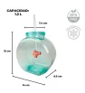 Cilindro Aqua Drinks Vaso Pecera 1.2L con Popote Yuliana – MX-566