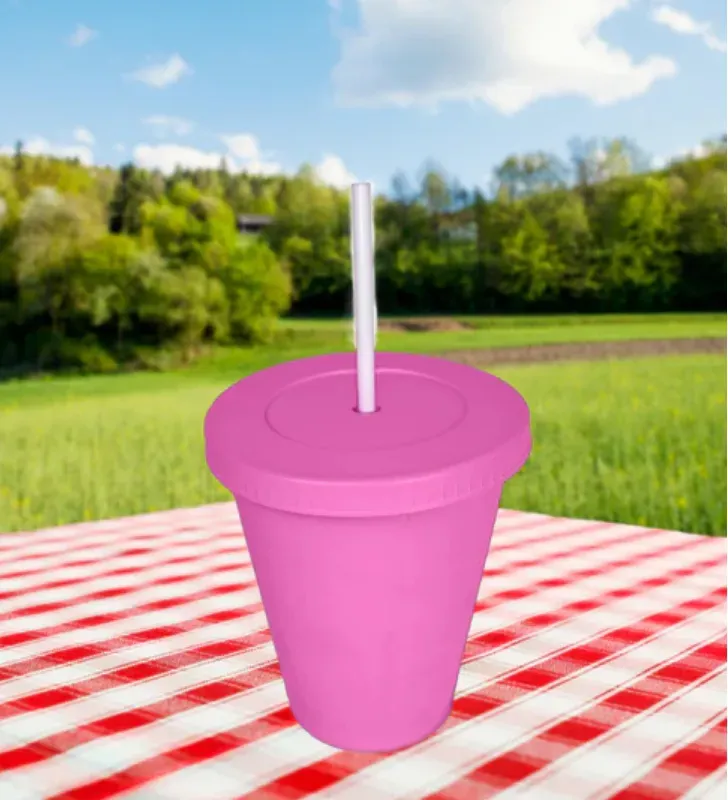Vaso Sirena de Plástico 16oz con Tapa y Popote Yuliana – MX-716