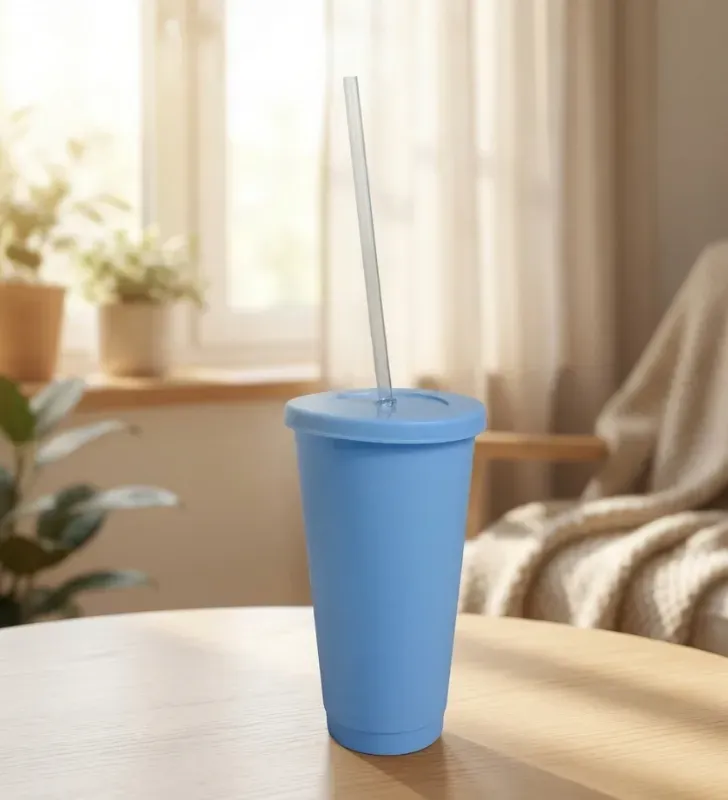 Vaso Sirena de Plástico 26oz con Tapa y Popote Yuliana – MX-726