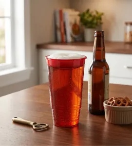 Vaso Chelero de Plástico Rojo 950ml Yuliana – MX-527