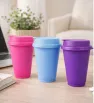 Vaso Capuchino de Plástico 16oz con Tapa Sin Derrames Yuliana – MX-616