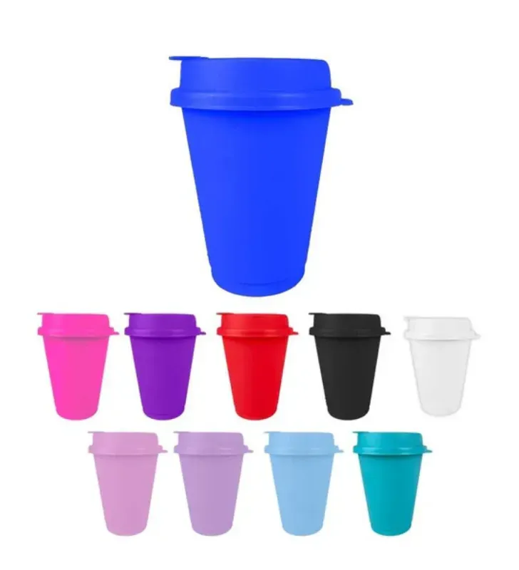 Vaso Capuchino de Plástico 16oz con Tapa Sin Derrames Yuliana – MX-616