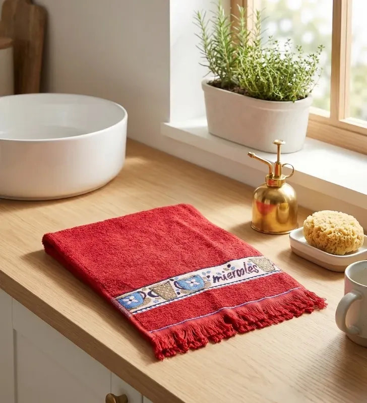 Toalla de Cocina París Impresa Roja 35x50cm Grupo Textil 3000