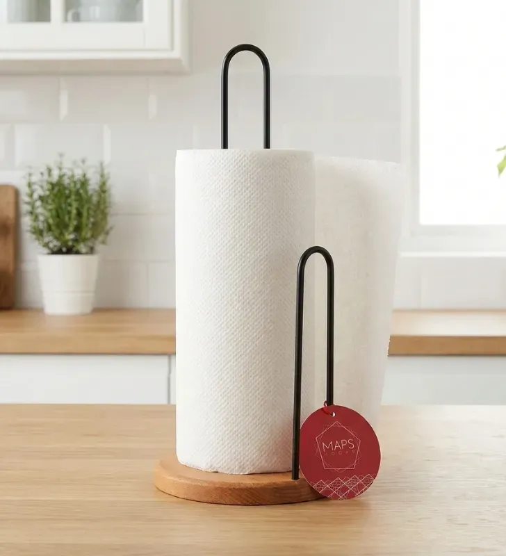 Porta Rollo de Cocina Bacalán de Madera y Metal – Maps Hogar MHO-0100