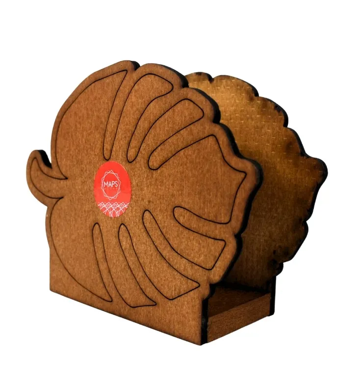 Servilletero Hoja de Madera Natural Maps Hogar – MHO-0025