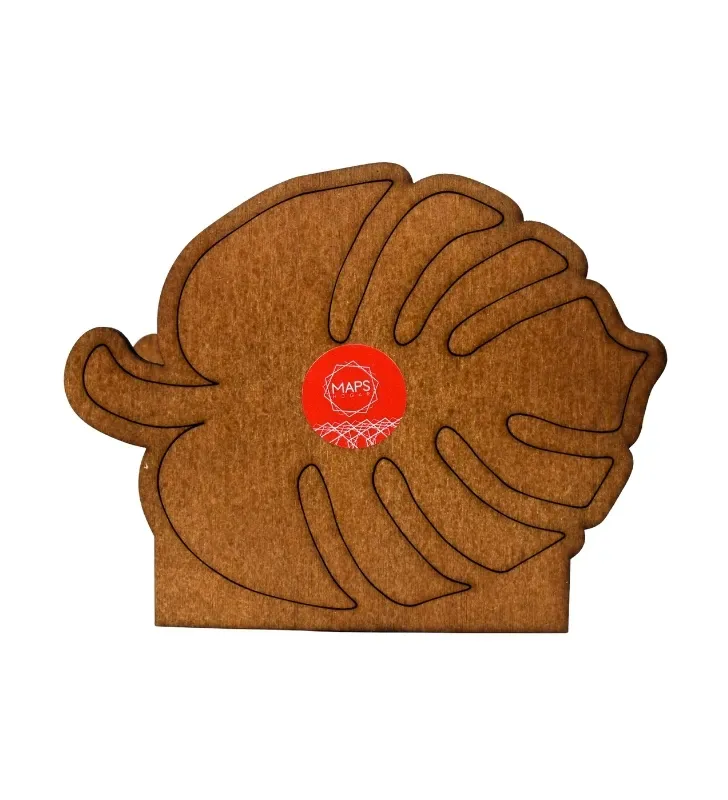 Servilletero Hoja de Madera Natural Maps Hogar – MHO-0025