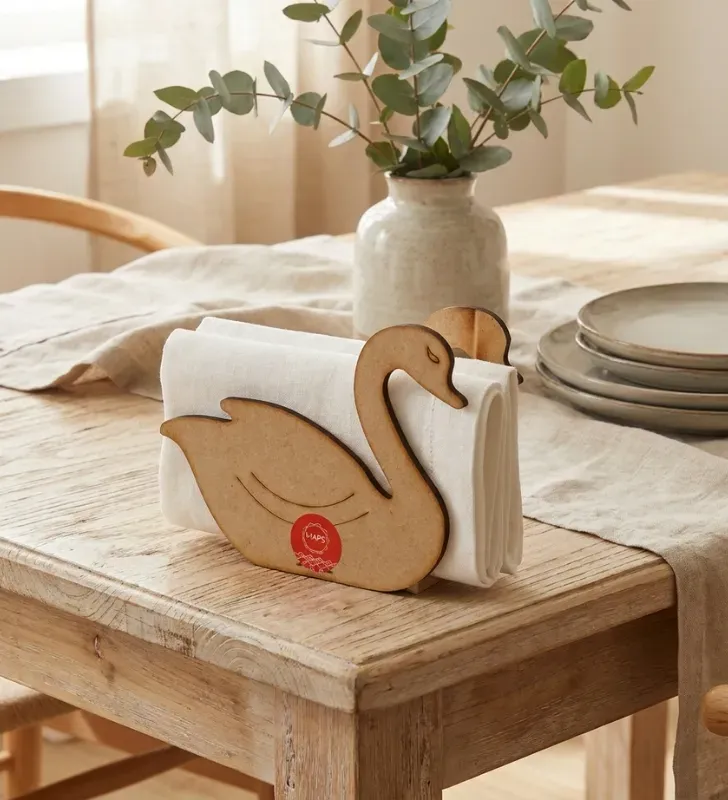 Servilletero Cisne de Madera Natural Maps Hogar – MHO-0060