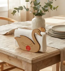 Servilletero Cisne de Madera Natural Maps Hogar – MHO-0060