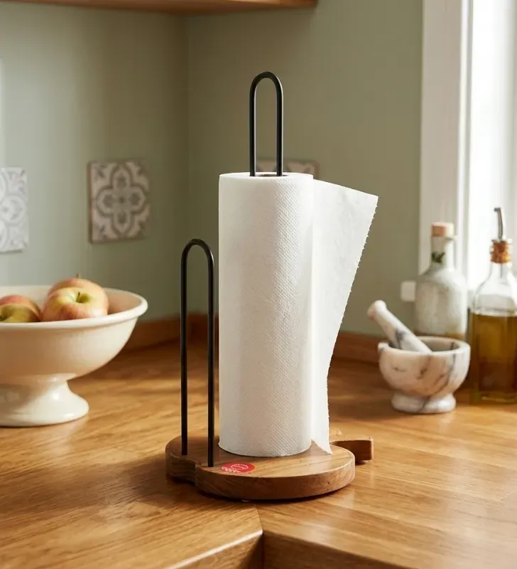 Porta Rollo de Cocina Manzana de Madera y Metal – Maps Hogar MHO-0103