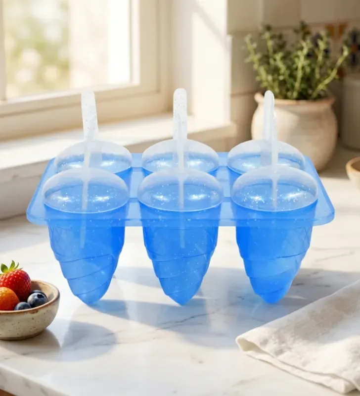 Molde para Paletas Heladas con Glitter Yuliana 6 Cavidades – MX-569