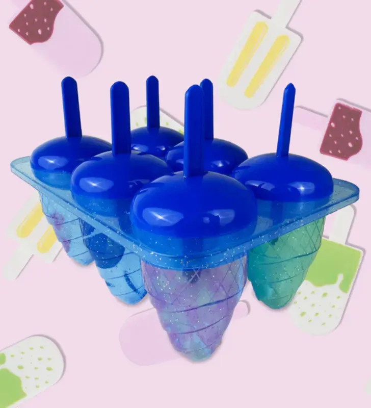Molde para Paletas Heladas con Glitter Yuliana 6 Cavidades – MX-569