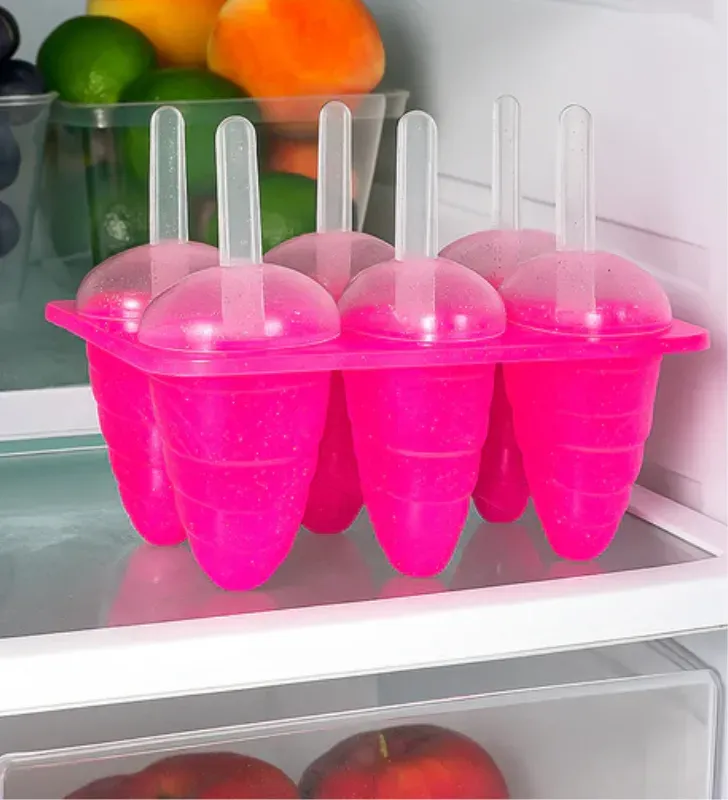 Molde para Paletas Heladas con Glitter Yuliana 6 Cavidades – MX-569