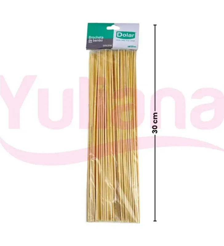 Brocheta de Bambú 30cm Yuliana 100 Piezas – M-100008