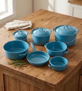 Batería de Cocina Peltre Premier 7/3 Azul Turquesa Prodesa
