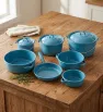 Batería de Cocina Peltre Premier 7/3 Azul Turquesa Prodesa