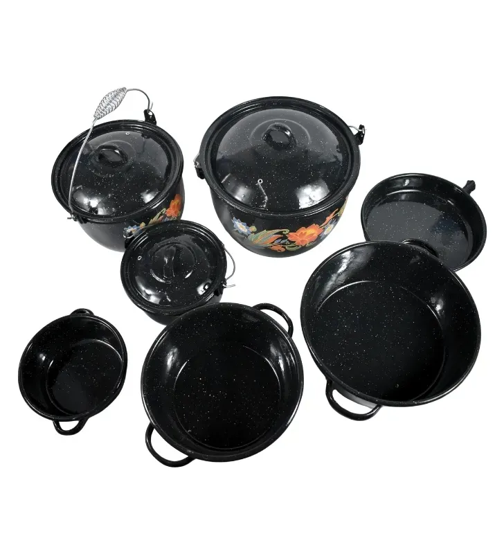 Batería de Peltre Premier 7/3 Decoración Oaxaca Negro Moteado Prodesa