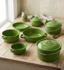 Batería de Cocina Peltre Premier 7/3 Verde Jaspeado Prodesa