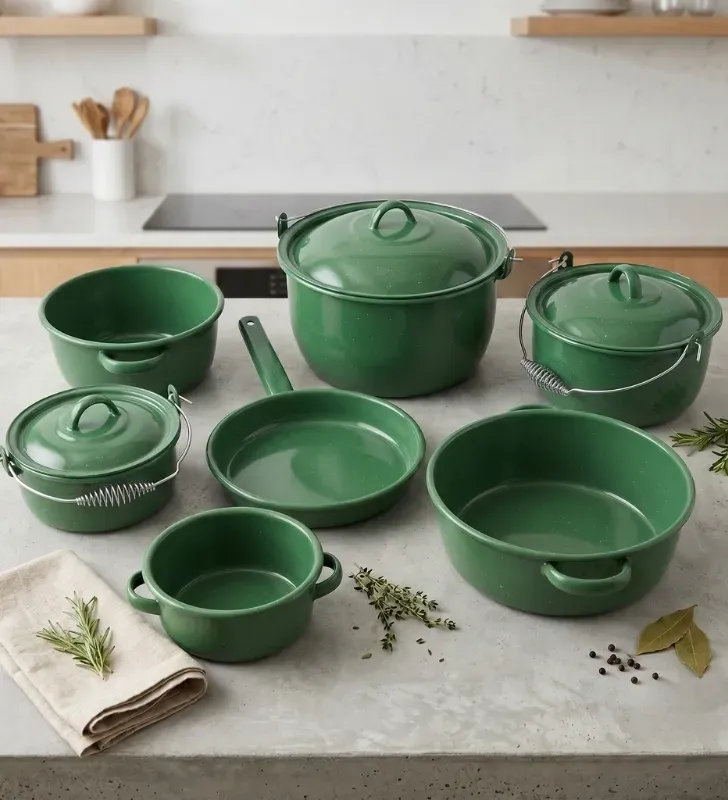 Batería de Cocina Peltre Premier 7/3 Verde Esmeralda Prodesa
