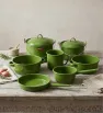 Batería de Cocina Peltre Teresita Verde Jaspeado Prodesa