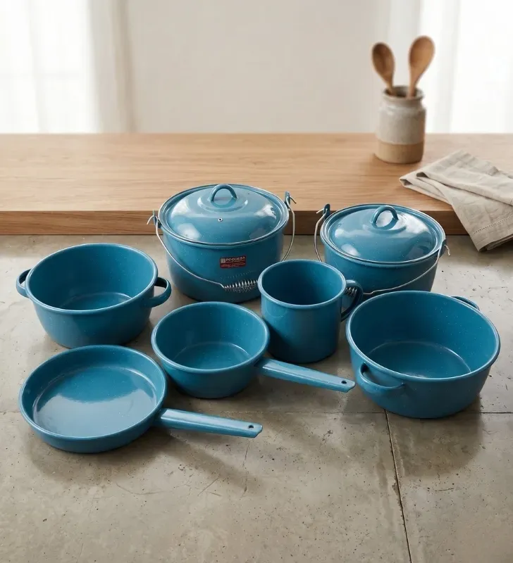 Batería de Cocina Peltre Teresita Azul Turquesa Prodesa