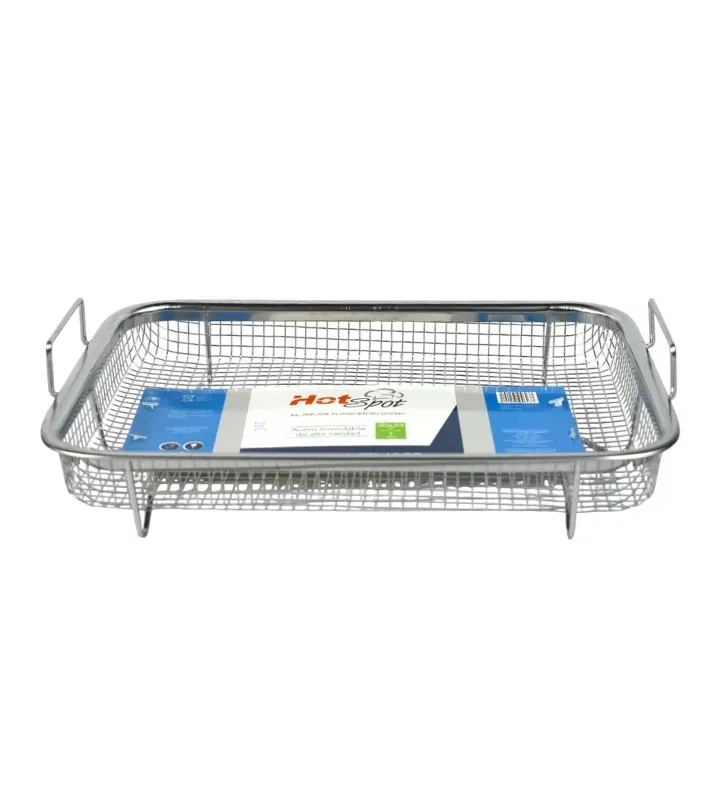 Charola Colador Rectangular de Acero Inoxidable 30x23cm Hot Spot – Z623