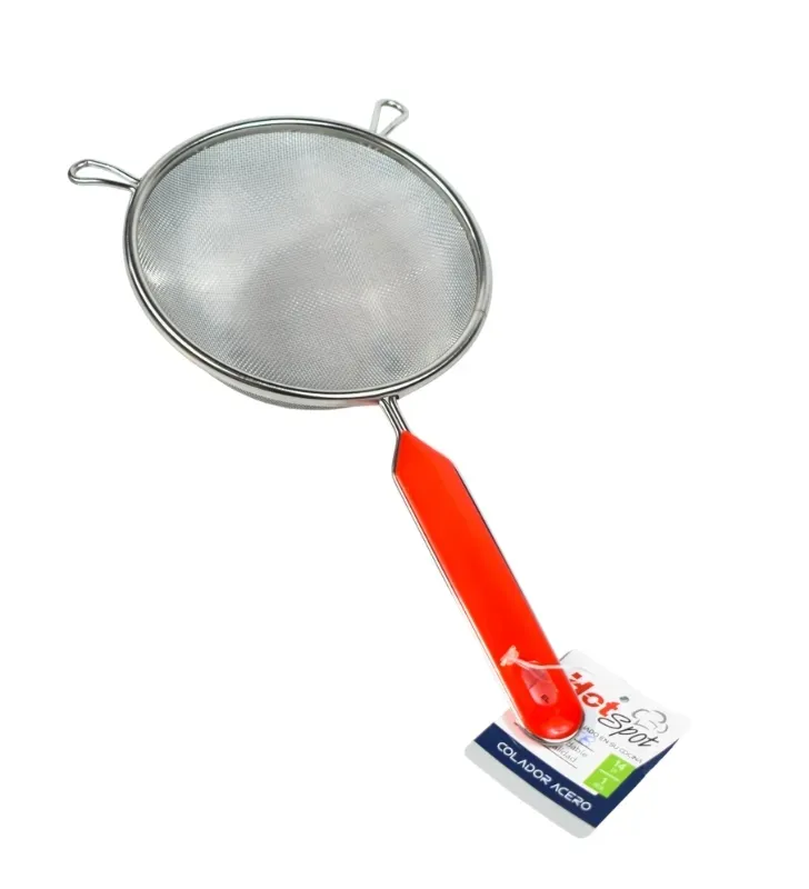 Colador de Acero Inoxidable Malla Roja 14cm Hot Spot – Z614
