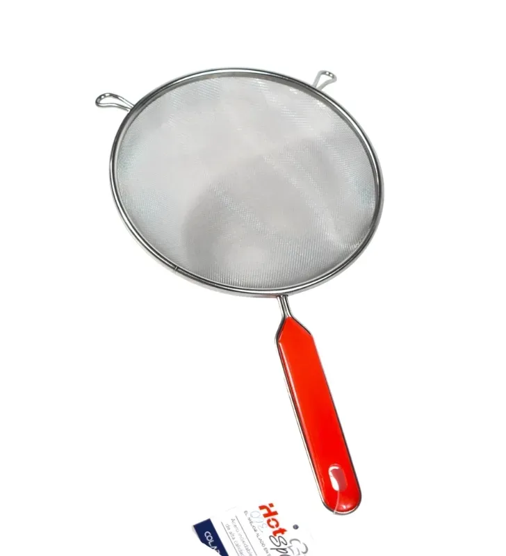 Colador de Acero Inoxidable Malla Roja 18cm Hot Spot – Z616