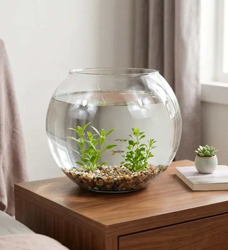 Pecera de Vidrio Esférica No. 08 North Glass – Centro de Mesa