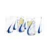 Juego de 6 Vasos de Vidrio Cooler Blue Swirl 472ml | Crisa 6098
