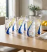 Juego de 6 Vasos de Vidrio Cooler Blue Swirl 472ml | Crisa 6098